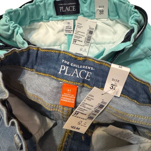 Bundle THE CHILDREN'S PLACE Toddler Boy 3T Stylish Kids Denim and Teal Shorts - Picture 7 of 7